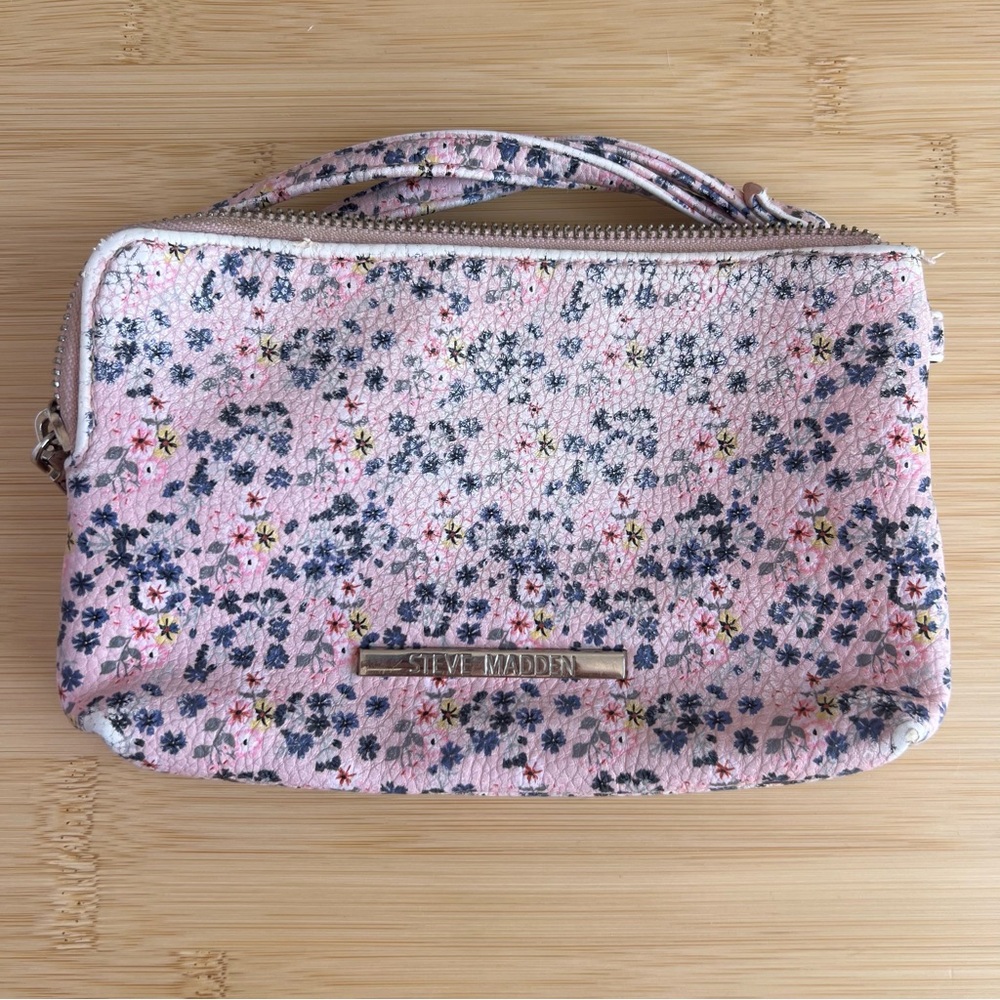Steve Madden Pink and Blue Floral Clutch